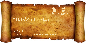 Miklósi Edda névjegykártya